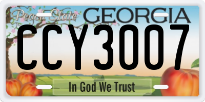 GA license plate CCY3007