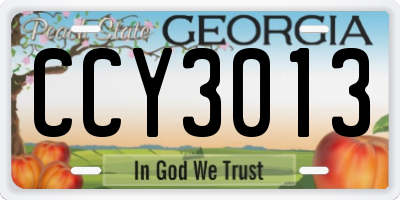 GA license plate CCY3013