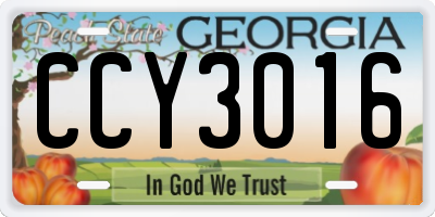 GA license plate CCY3016