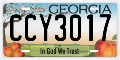 GA license plate CCY3017