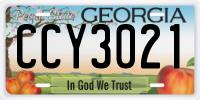 GA license plate CCY3021
