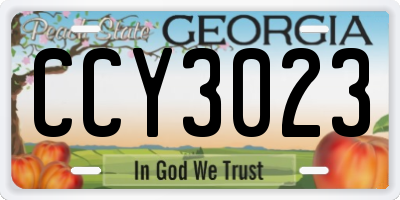 GA license plate CCY3023