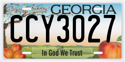 GA license plate CCY3027