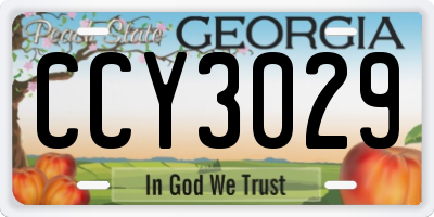 GA license plate CCY3029
