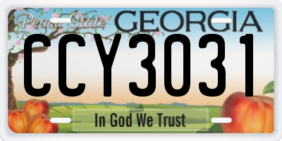 GA license plate CCY3031