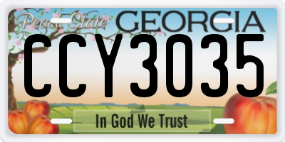 GA license plate CCY3035