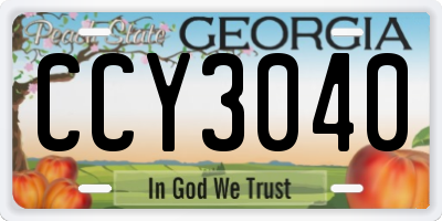 GA license plate CCY3040