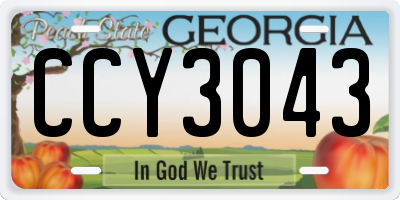 GA license plate CCY3043