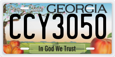 GA license plate CCY3050