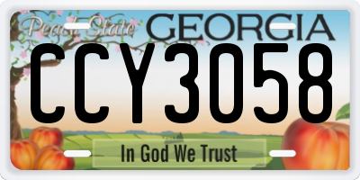 GA license plate CCY3058