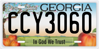 GA license plate CCY3060