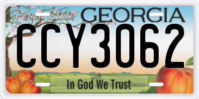 GA license plate CCY3062