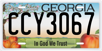 GA license plate CCY3067
