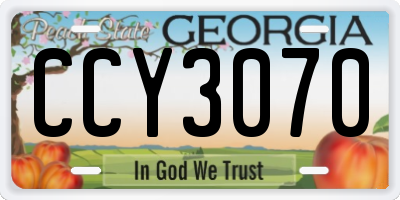 GA license plate CCY3070
