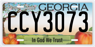 GA license plate CCY3073
