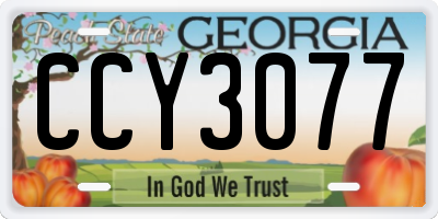 GA license plate CCY3077