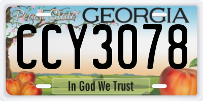 GA license plate CCY3078