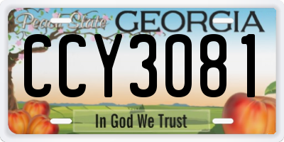 GA license plate CCY3081