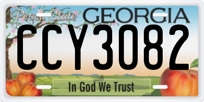 GA license plate CCY3082
