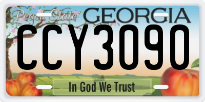 GA license plate CCY3090