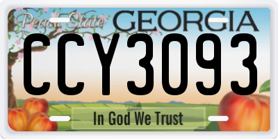 GA license plate CCY3093