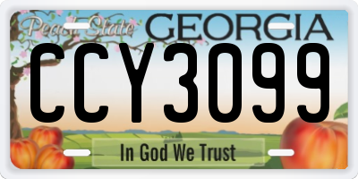 GA license plate CCY3099