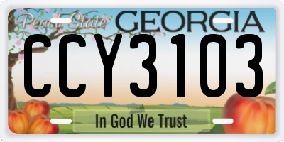 GA license plate CCY3103