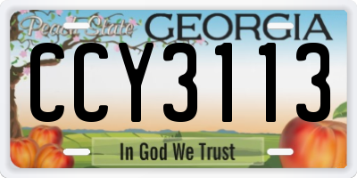 GA license plate CCY3113