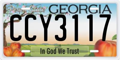 GA license plate CCY3117