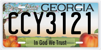 GA license plate CCY3121