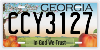 GA license plate CCY3127