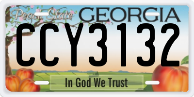 GA license plate CCY3132