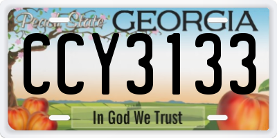 GA license plate CCY3133