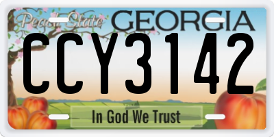 GA license plate CCY3142