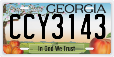 GA license plate CCY3143