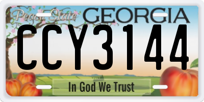 GA license plate CCY3144