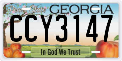 GA license plate CCY3147