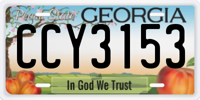 GA license plate CCY3153