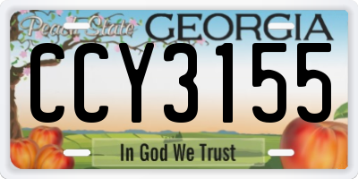 GA license plate CCY3155
