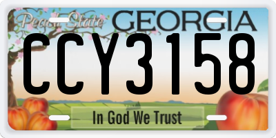 GA license plate CCY3158