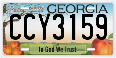 GA license plate CCY3159