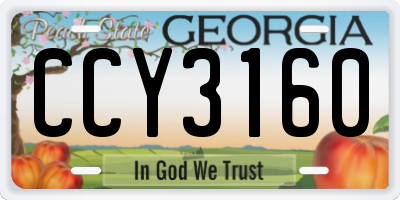 GA license plate CCY3160