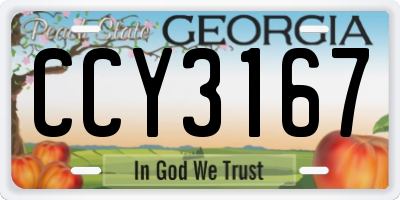 GA license plate CCY3167