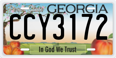 GA license plate CCY3172