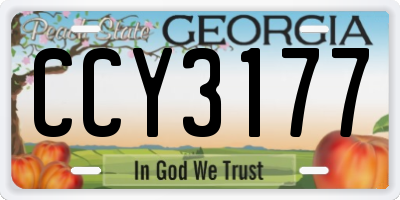 GA license plate CCY3177