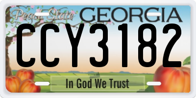 GA license plate CCY3182