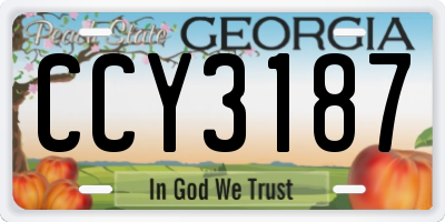 GA license plate CCY3187