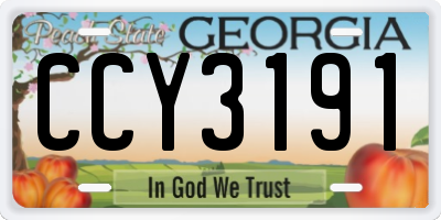 GA license plate CCY3191