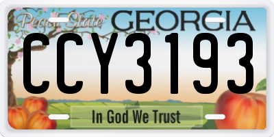 GA license plate CCY3193