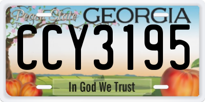 GA license plate CCY3195